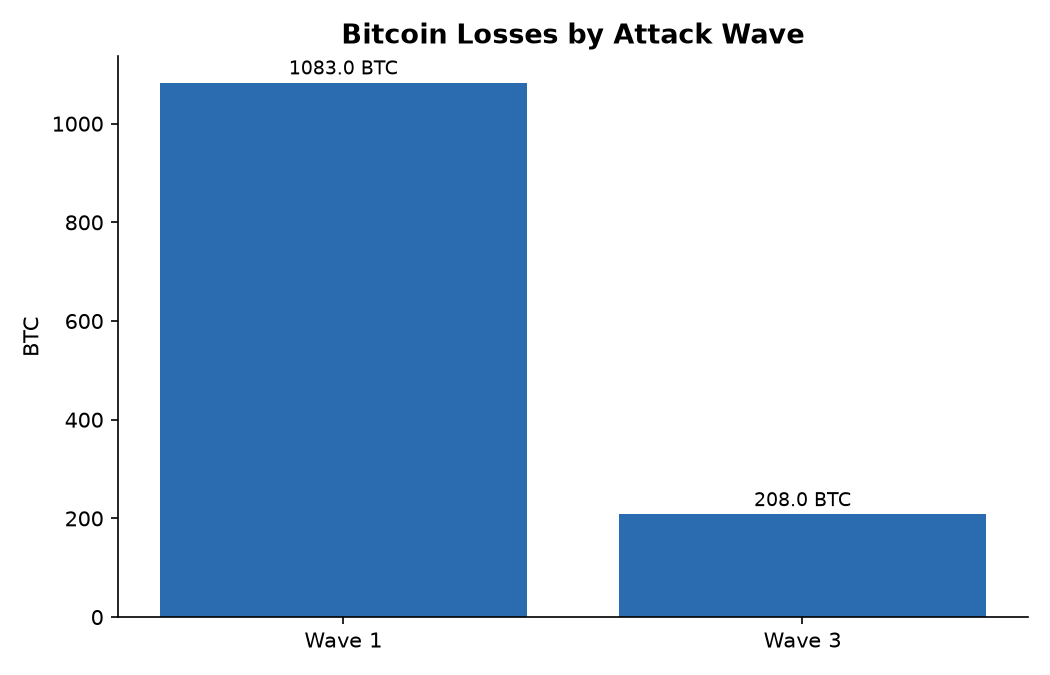 Bitcoin Losses by Attack Wave