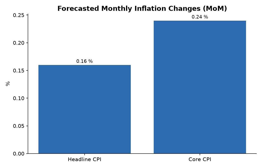 Forecasted Monthly Inflation Changes (MoM)