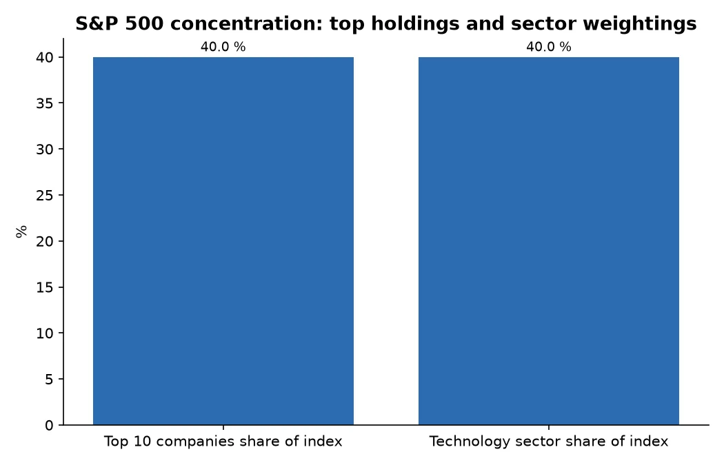 S&P 500 concentration: top holdings and sector weightings